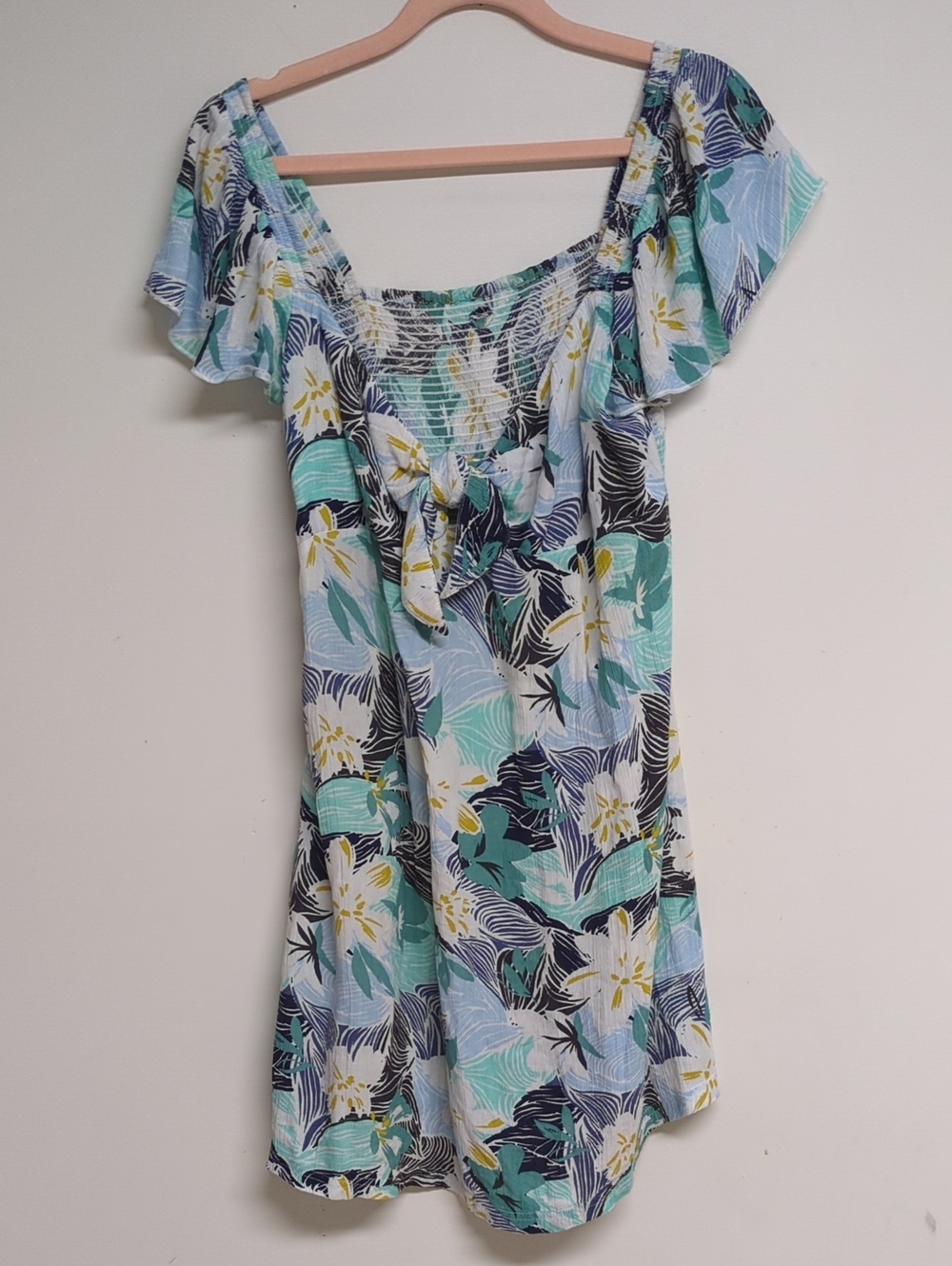 Roxy Ocean View Mini Dress Size Small Tropical Print - Picture 6 of 13